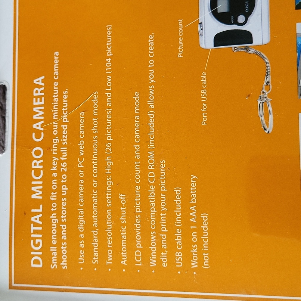 Brookstone digital micro camera - Picture 4 of 5